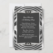 Heren Metaal Zilveren Uitzicht Zwarte Foto Juwelen Kaart (Achterkant)