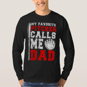Heren Mijn favoriete werper noemt me papa Softball T-shirt
