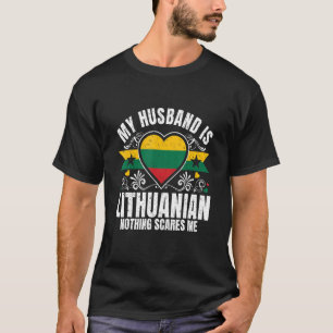 Heren Mijn Man Is Litouws Pride Vlag Erfgoed T-shirt