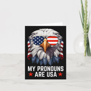 Heren Mijn Pronouns Zijn Usa Grappige Adelaar 4 Ju Kaart