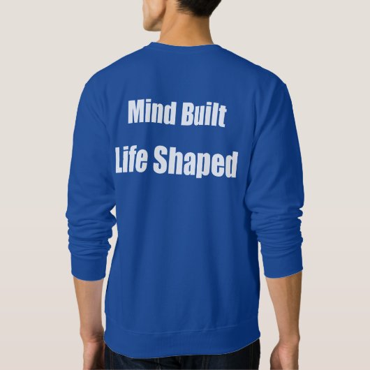 Heren Mindfulness Blauwe Crewneck Sweatshirt (Achterkant)
