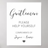 Heren Minimalistische Trouwbadkamerbenodigdheden Poster (Voorkant)