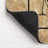 Heren Monogram Crème Marmer Muismat (Hoek)