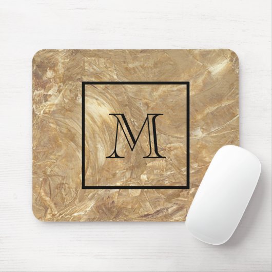 Heren Monogram Crème Marmer Muismat (Met muis)