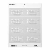 Heren Monogram, Grijs Zakelijk Etiket (Full Sheet)