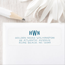 Heren Monogram Office Professional Navyblauw Etiket