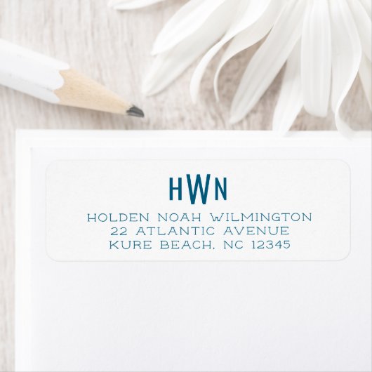 Heren Monogram Office Professional Navyblauw Etiket (Insitu)