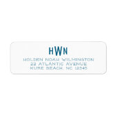 Heren Monogram Office Professional Navyblauw Etiket (Voorkant)
