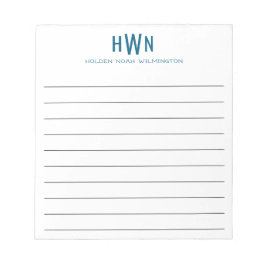 Heren Monogram Professional Navy Blauwe Breed Geli Notitieblok