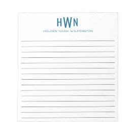 Heren Monogram Professional Navyblauw Schrijven Notitieblok