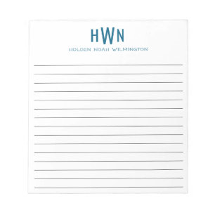 Heren Monogram Professional Navyblauw Schrijven Notitieblok