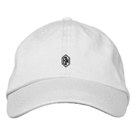 Heren Monogram Wit  Geborduurde Pet