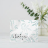 Heren munt en grijs huwelijk bedankkaart (Staand voorkant)