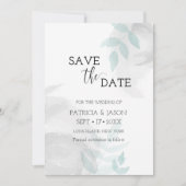 Heren munt en grijs save the date (Voorkant)