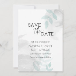 Heren munt en grijs save the date