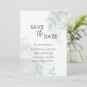 Heren munt en grijs save the date (Staand voorkant)