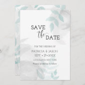 Heren munt en grijs save the date (Voorkant / Achterkant)