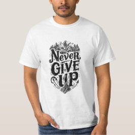 Heren Never Give Up Mountain Eagle Motiverende T- T-shirt