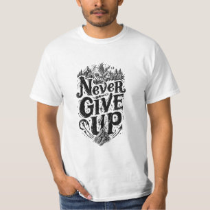 Heren Never Give Up Mountain Eagle Motiverende T- T-shirt