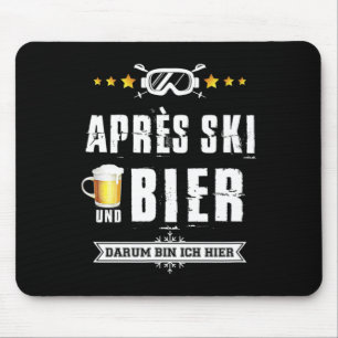 Heren Nieuwigheid Apres Ski Feest Bier Shirt Skiën Muismat