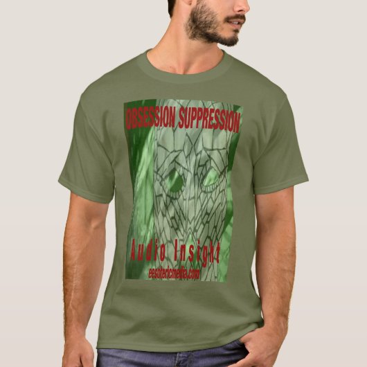 Heren "Obsession Suppression" gekleurde t-shirt. T-shirt (Voorkant)