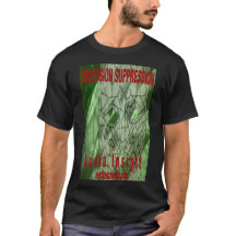 Heren "Obsession Suppression" zwart T-shirt.