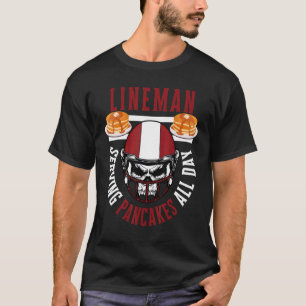 Heren offensieve lineman serveert de hele dag pann t-shirt