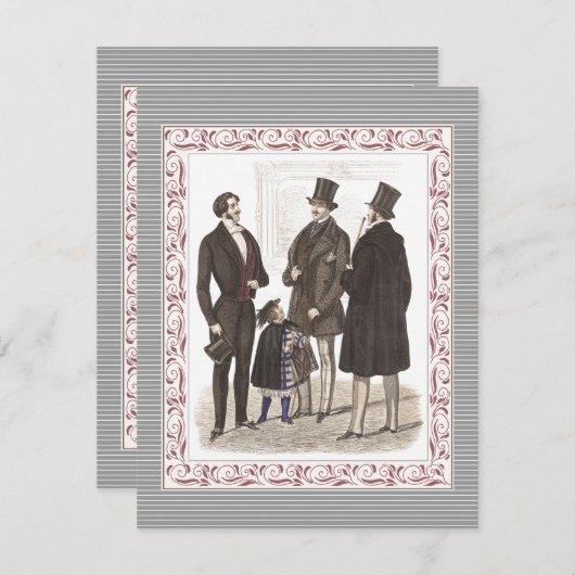 Heren Only Elegant Bachelorfeest Kaart (Voorkant / Achterkant)