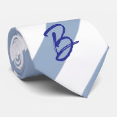 Heren Ontwerper Das Stijlvol Blauw & Wit Streep (Opgerold)