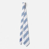 Heren Ontwerper Das Stijlvol Blauw & Wit Streep (Achterkant)