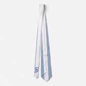 Heren Ontwerper Das Stijlvol Blauw & Wit Streep (Achterkant)