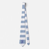 Heren Ontwerper Das Stijlvol Blauw & Wit Streep (Voorkant)