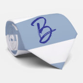 Heren Ontwerper Das Stijlvol Blauw & Wit Streep (Opgerold)