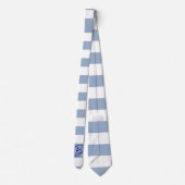 Heren Ontwerper Das Stijlvol Blauw & Wit Streep (Achterkant)