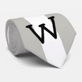 Heren Ontwerper Das Stijlvol Grijs & Wit Streep (Opgerold)