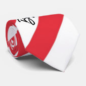 Heren Ontwerper Das Stijlvolle Rood & Wit Streep (Opgerold)