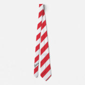 Heren Ontwerper Das Stijlvolle Rood & Wit Streep (Achterkant)