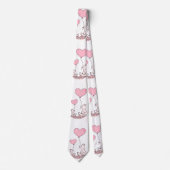 Heren Ontwerper Ties Kat Roze Harten Stropdas (Voorkant)