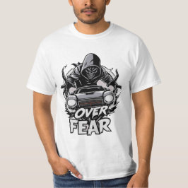 Heren Over Fear Racing Auto Grim Reaper T-Shirt