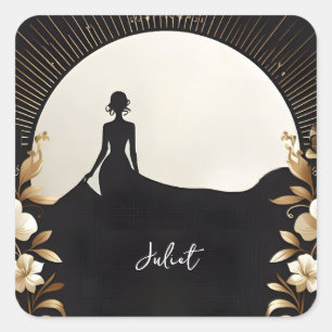 Heren pakken Smoking Strakke Zwarte Tiedans Bruilo Vierkante Sticker