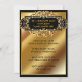 Heren Pet Cane Whiskey Goud Zwart Verjaardag Kaart (Achterkant)