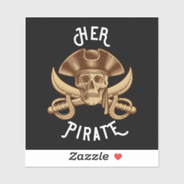 Heren Pirate Vintage Kruisbeenderen Schedel & Zwaa Sticker
