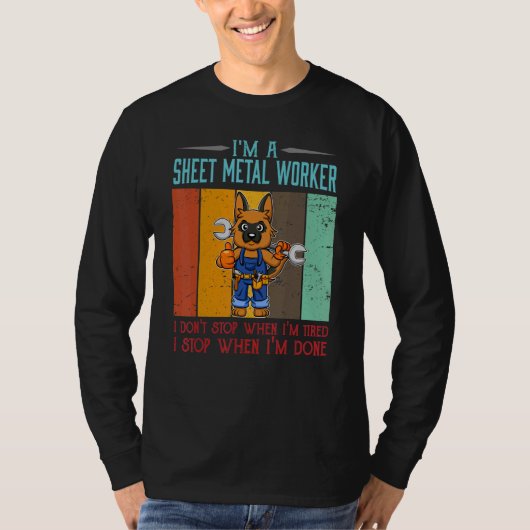 Heren plaatwerker Stop als ik klaar ben Locksmi T-shirt (Voorkant)