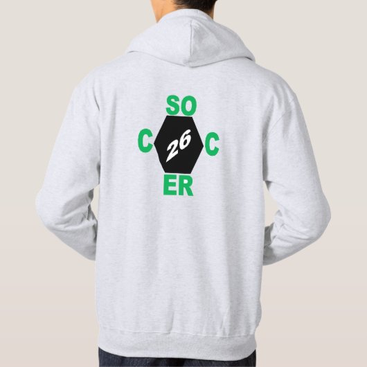 Heren Pullover Hoodie achter as DESIGN VOETBAL (Achterkant)