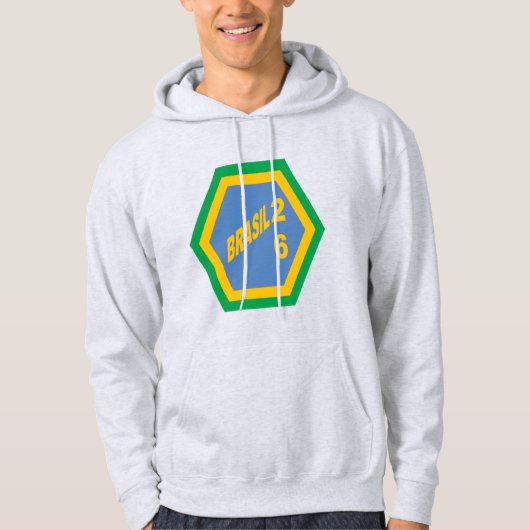 Heren Pullover Hoodie asgrijs BRASIL 26 (Voorkant)