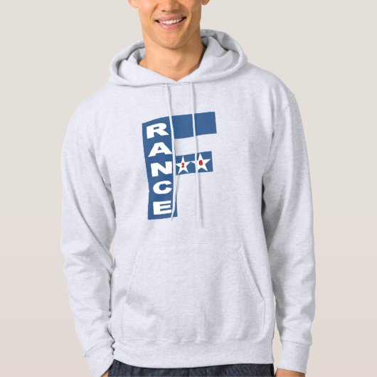Heren Pullover Hoodie asgrijs FRANKRIJK 26 (Voorkant)