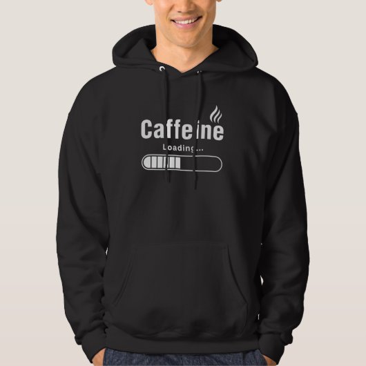 Heren Pullover Hoodie – “Caffeïne wordt geladen…” (Voorkant)