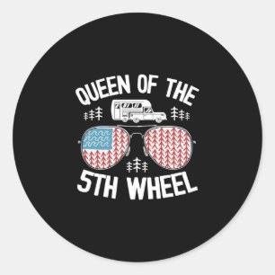 Heren queen van de 5th wheel camper amerikaanse vl ronde sticker