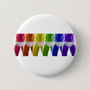 Heren Regenboog Ondergoed Ronde Button 5,7 Cm