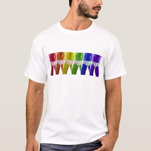 Heren Regenboog Ondergoed T-shirt (Voorkant)
